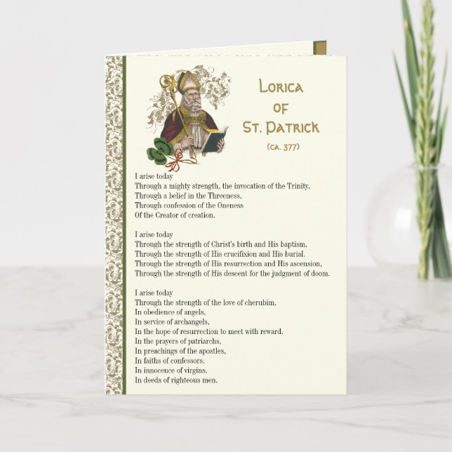 Irish Lorica of St. Patrick Prayer Card (Front)