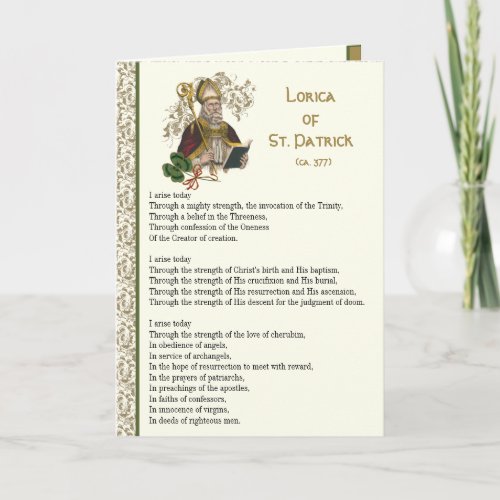 Irish Lorica of St Patrick Prayer Card