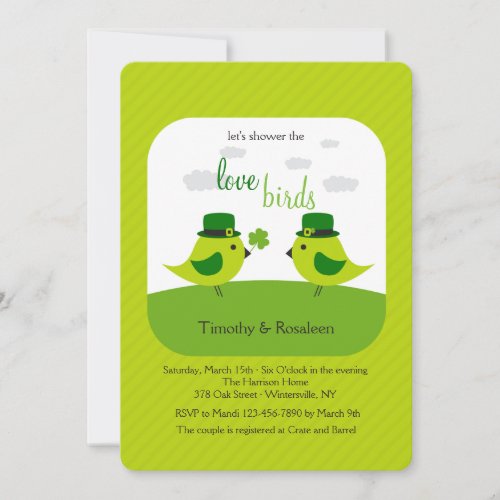 Irish Love Birds Shower Invitation