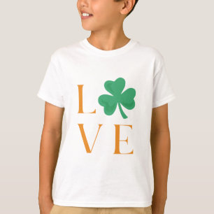 Irish Love Clover Shamrock Green and Orange T-Shirt