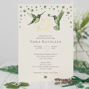 Irish Love Is in the Air Hummingbird Bridal Shower Foil Invitation