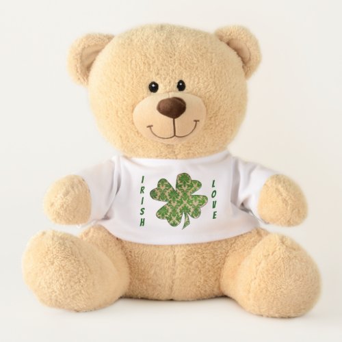 Irish Love Shamrock Damask Teddy Bear