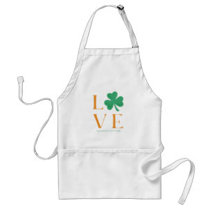 Irish Love Shamrock Green and Orange Custom Adult Apron