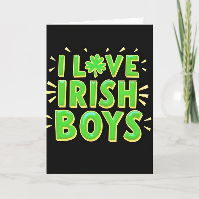 Irish Love Shamrock Pattern Card (Front)
