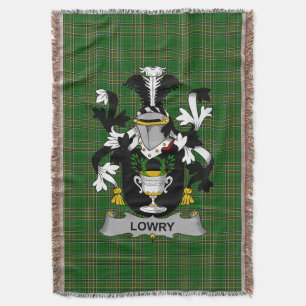 Irish Lowry or Lavery Coat of Arms Family Crest I Throw Blanket