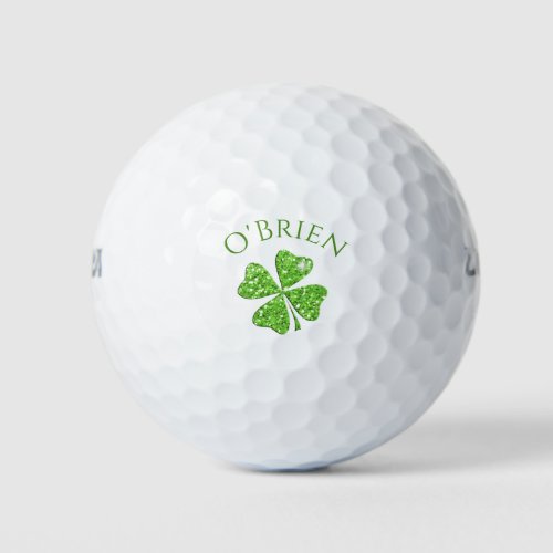 Irish Luck Clover Monogrammed Golf Balls