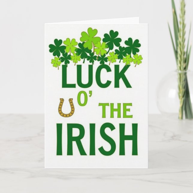 Irish Luck Horseshoe Good Fortune Card (Front)