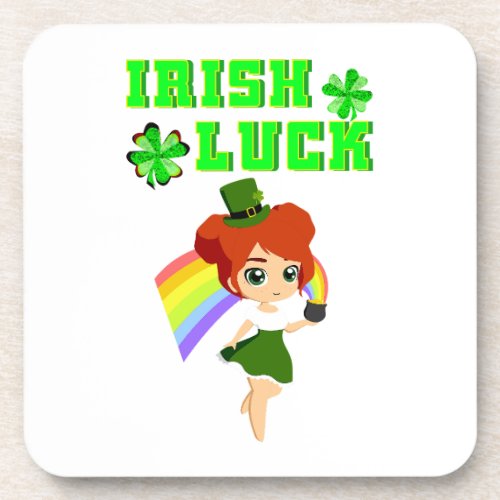 Irish Luck leprechaun 17 Day Saint March Patricks Beverage Coaster