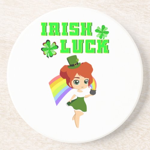 Irish Luck leprechaun 17 Day Saint March Patricks Coaster