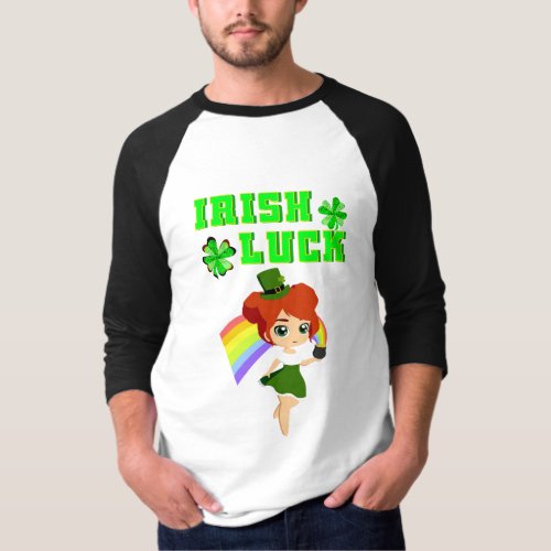 Irish Luck leprechaun 17 Day Saint March Patricks T_Shirt