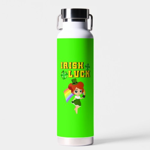 Irish Luck leprechaun Trefoil Saint March Patricks Water Bottle