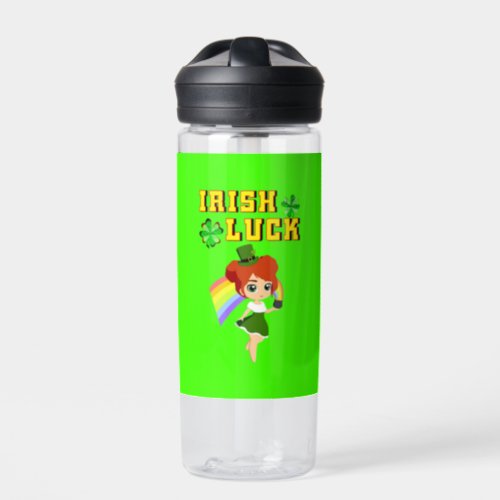 Irish Luck leprechaun Trefoil Saint March Patricks Water Bottle