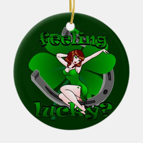Irish Luck Pin Up Girl Decoration Retro Pinup Gift