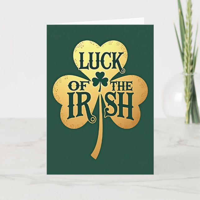 Irish Luck Shamrock Gold Card (Front)