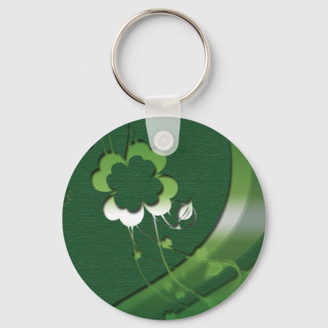 Irish luck shamrocks keychains & keyrings (Front)
