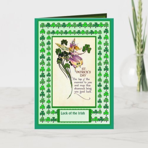Irish Luck St Patricks Day Poem Card