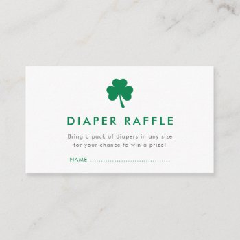 Irish Lucky Charm Diaper Raffle Baby Shower Enclosure Card by DearHenryDesign at Zazzle