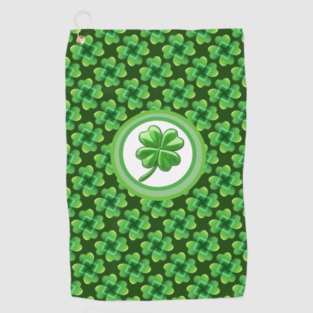 Irish Lucky Clover Golf Towel (Front)