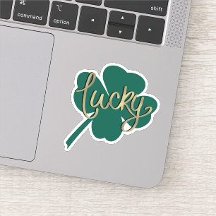 Irish Lucky Clover St Patricks Day Script  Sticker