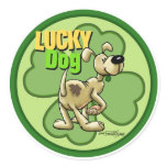 Irish - Lucky Dog Classic Round Sticker