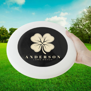 Irish Lucky Four Leaf Clover with Name Black Wham-O Frisbee