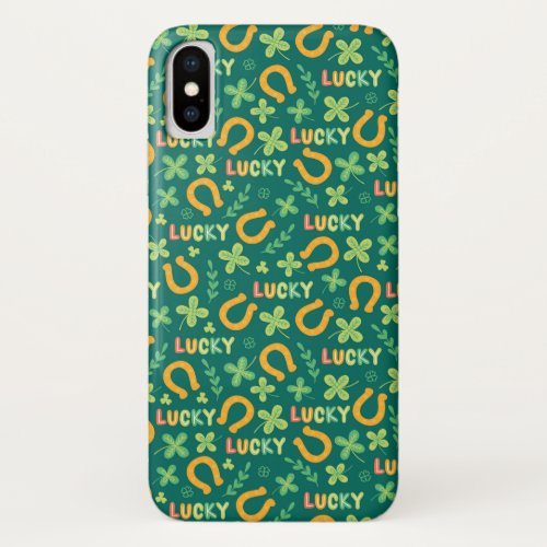 Irish LUCKY green pattern iPhone XS Case