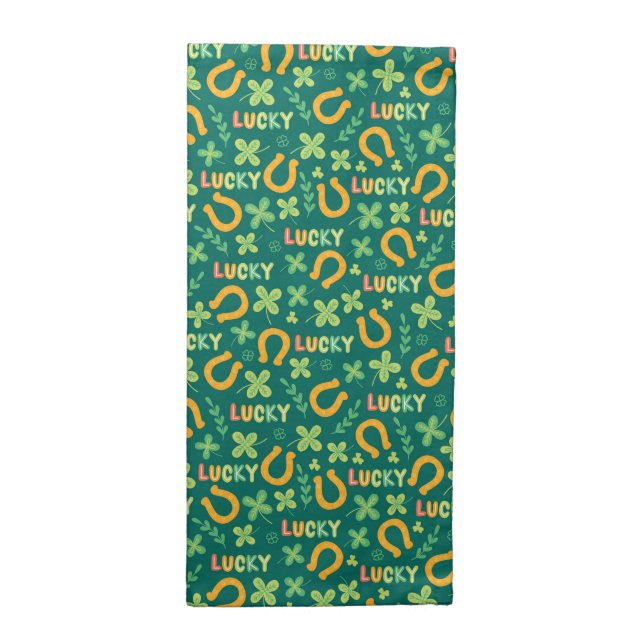 Irish LUCKY green pattern Cloth Napkin (Half Fold)