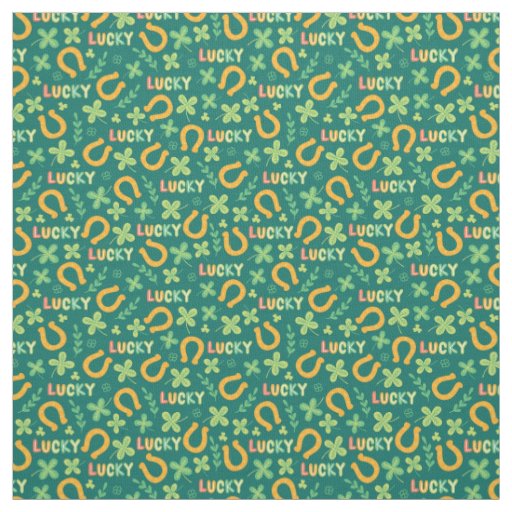 Irish LUCKY green pattern Fabric