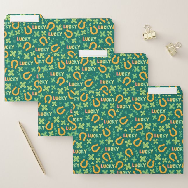 Irish LUCKY green pattern File Folder (Set)