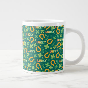Irish LUCKY green pattern Giant Coffee Mug