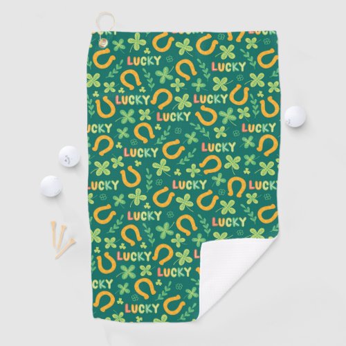 Irish LUCKY green pattern Golf Towel