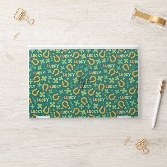 Irish LUCKY green pattern HP Laptop Skin (Desk)
