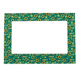 Irish LUCKY green pattern Magnetic Frame