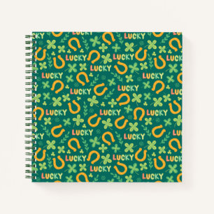 Irish LUCKY green pattern Notebook