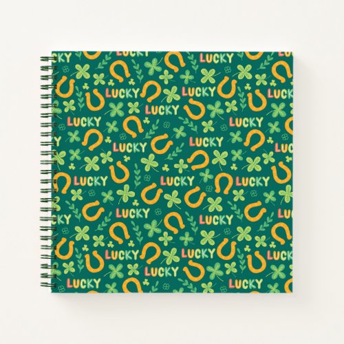 Irish LUCKY green pattern Notebook