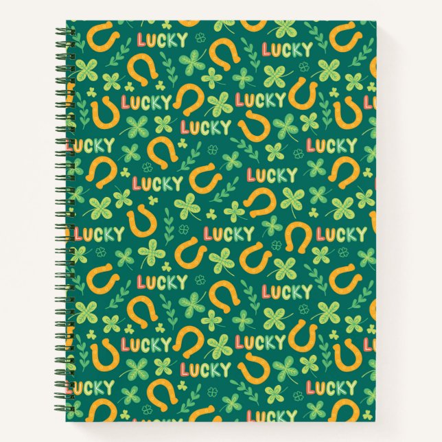 Irish LUCKY green pattern Notebook (Front)