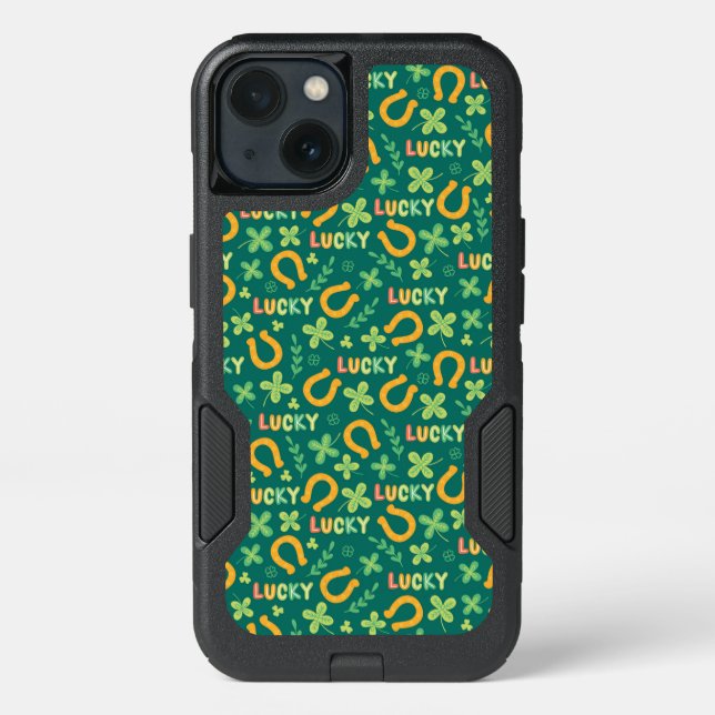 Irish LUCKY green pattern Otterbox iPhone Case (Back)
