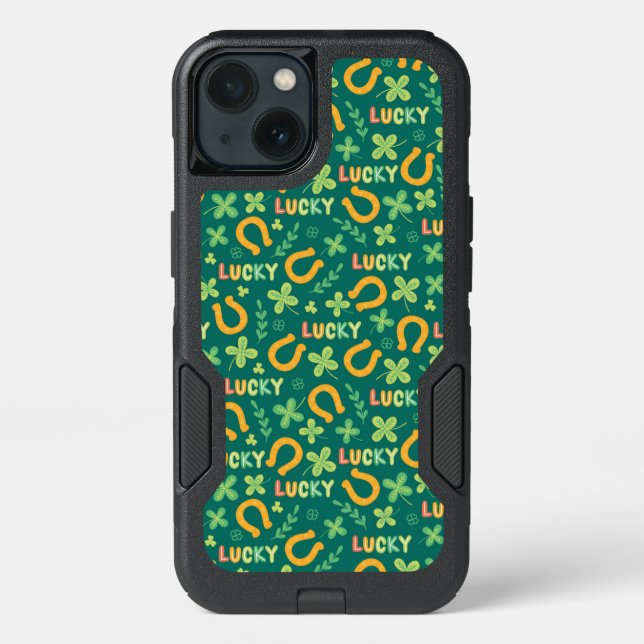 Irish LUCKY green pattern Otterbox iPhone Case (Back)