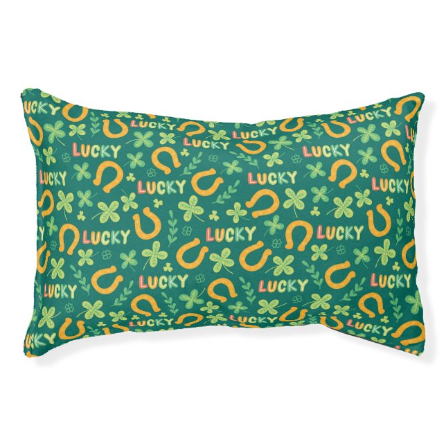 Irish LUCKY green pattern Pet Bed (Front)