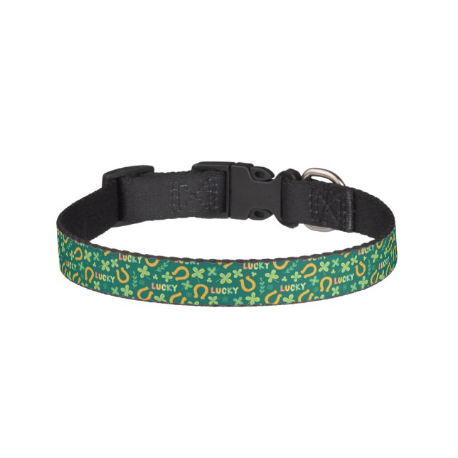 Irish LUCKY green pattern Pet Collar (Front)