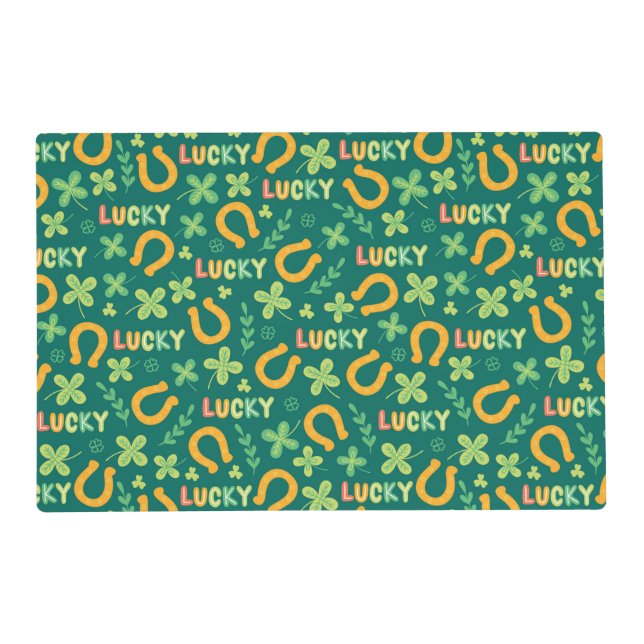 Irish LUCKY green pattern Placemat (Front)