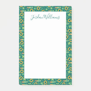Irish LUCKY green pattern Post-it Notes