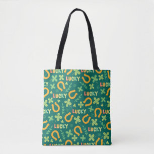 Irish LUCKY green pattern Tote Bag