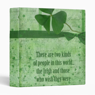 Irish Lucky Green Quote Binder
