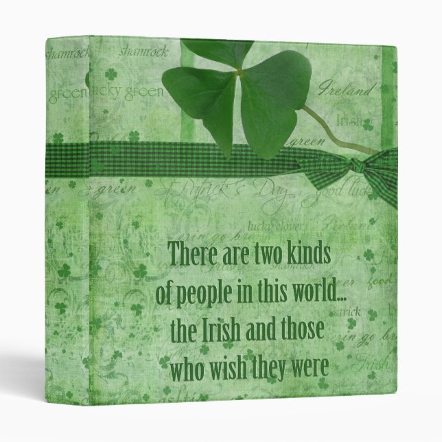 Irish Lucky Green Quote Binder (Front/Spine)