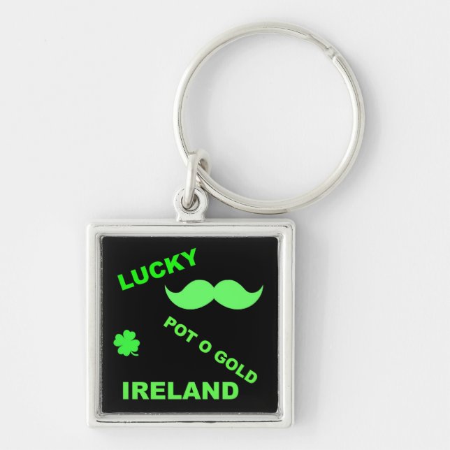 Irish Lucky Pot o Gold Quotes Keychain (Front)