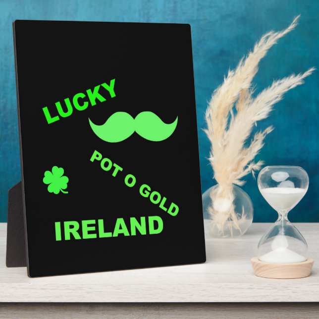 Irish Lucky Pot o Gold Quotes Plaque (Side)