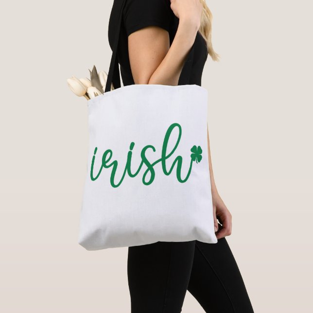 Irish Lucky Shamrock St. Patrick's Day Tote Bag (Close Up)