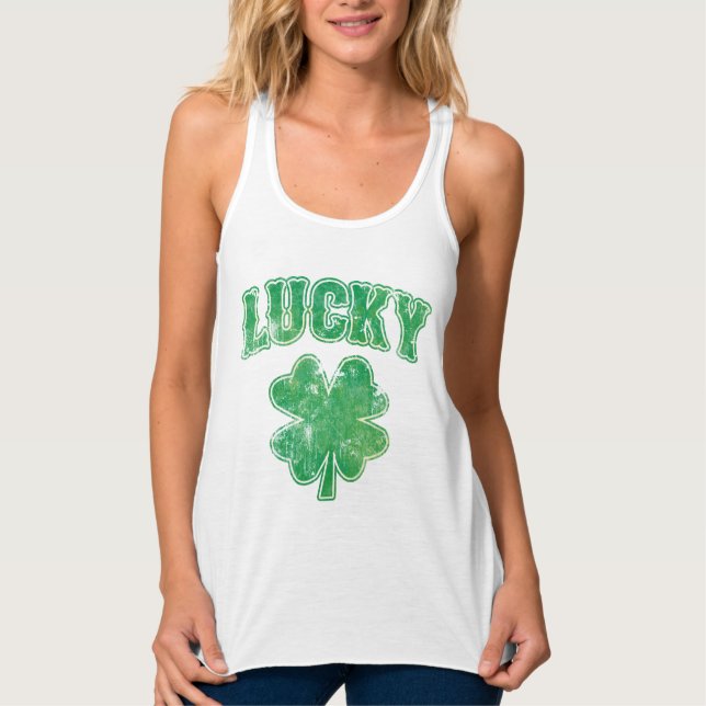 Irish Lucky Shamrock Tank Top (Front)