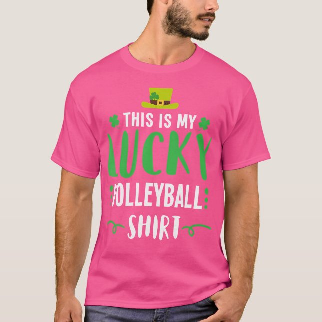 Irish Lucky Volleyball St Patricks Day T-Shirt (Front)